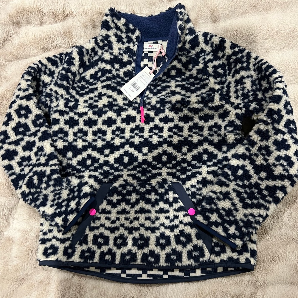 Vineyard Vines Girl L (14) Sherpa Pullover NWT